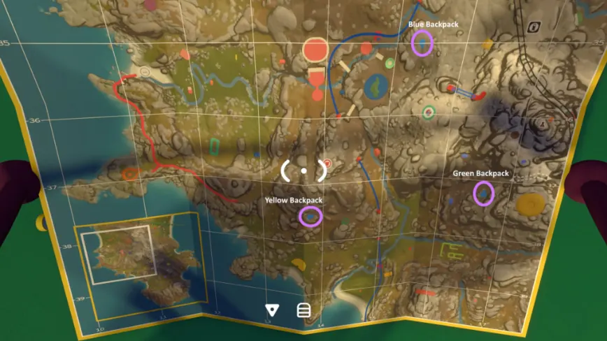 Northwest map region lower half with three more packs