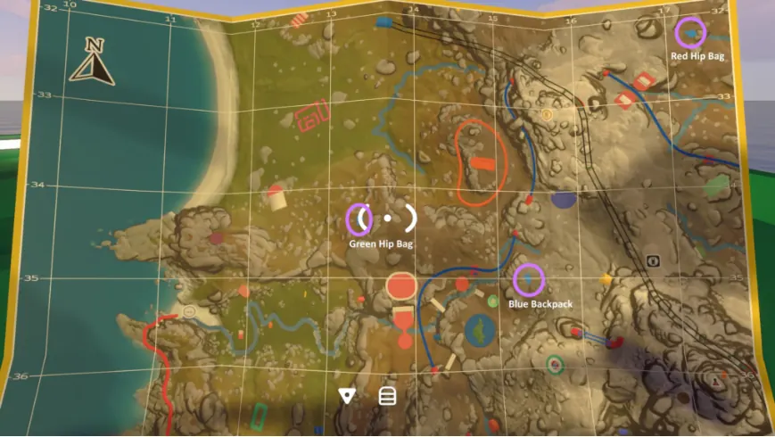 Northwest map region upper half with three packs