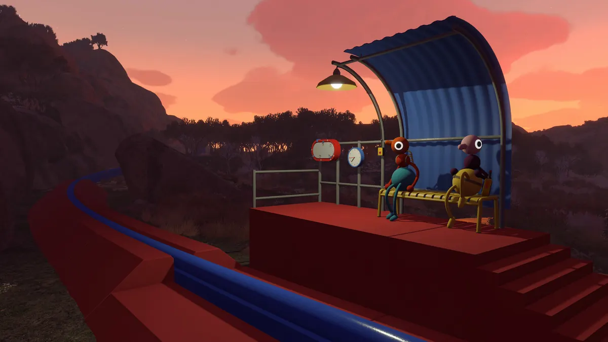 Big Walk co-op session with players gathered around a puzzle