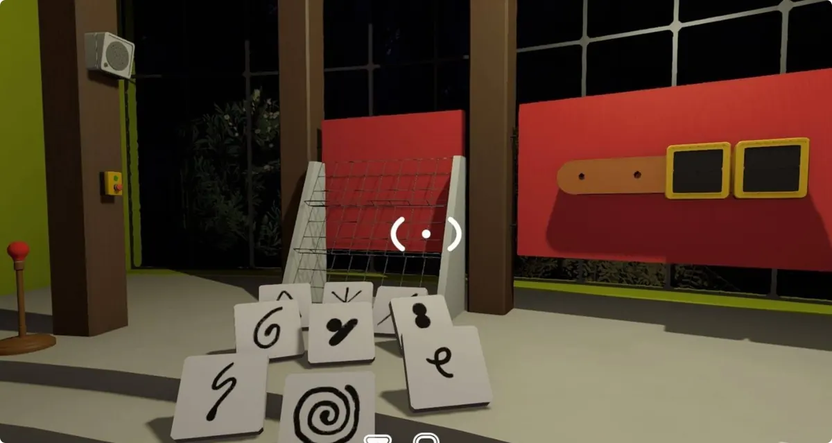 The twin tile boards inside the green house puzzle
