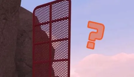 Characters walking across the lowered drawbridge in Big Walk